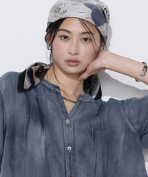 K.T KIYOKO TAKASE | 2.2オンス シフォンデニムタックブラウス(シャツ/ブラウス)