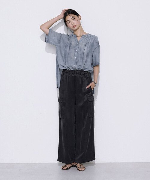 K.T KIYOKO TAKASE(キヨコタカセ)の「2.2オンス シフォンデニムタックブラウス(シャツ/ブラウス・レディース・インディゴブルー/ライトインディゴブルー・7号/9号)」の18枚目の写真