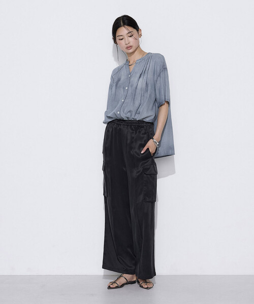 K.T KIYOKO TAKASE(キヨコタカセ)の「2.2オンス シフォンデニムタックブラウス(シャツ/ブラウス・レディース・インディゴブルー/ライトインディゴブルー・7号/9号)」の17枚目の写真
