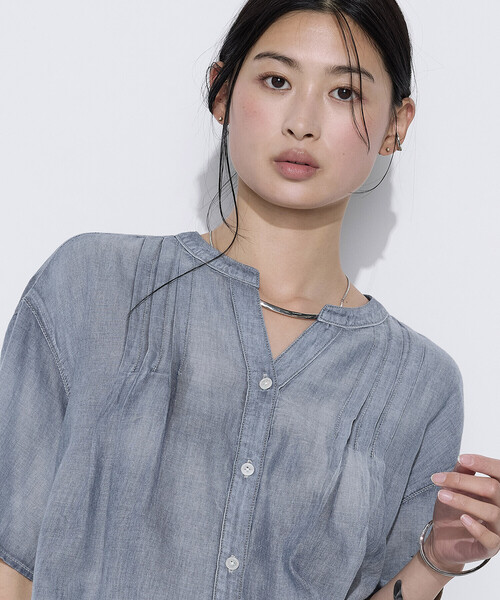 K.T KIYOKO TAKASE(キヨコタカセ)の「2.2オンス シフォンデニムタックブラウス(シャツ/ブラウス・レディース・インディゴブルー/ライトインディゴブルー・7号/9号)」の16枚目の写真