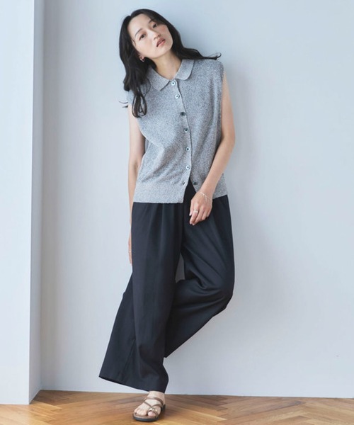 Liora by archives(リオラバイアルシーヴ)の「【Liora by archives】ウォッシャブルポロニットベスト(ベスト・レディース・ベージュ/グレー/ブラック・MEDIUM/LARGE)」の10枚目の写真