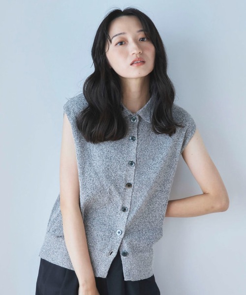 Liora by archives(リオラバイアルシーヴ)の「【Liora by archives】ウォッシャブルポロニットベスト(ベスト・レディース・ベージュ/グレー/ブラック・MEDIUM/LARGE)」の5枚目の写真