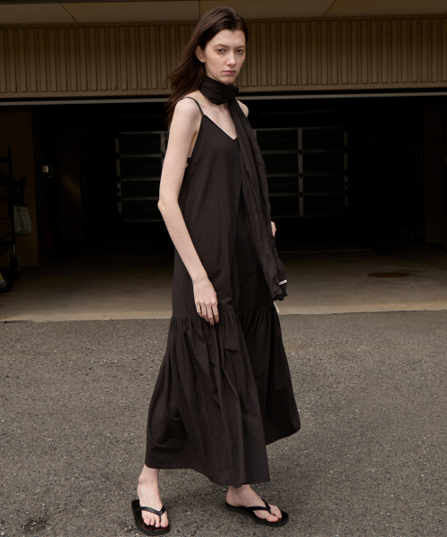 LEVAR(レバー)の「Cotton String Tiered Dress - Washed Black(ワンピース・レディース・その他・FREE)」の4枚目の写真