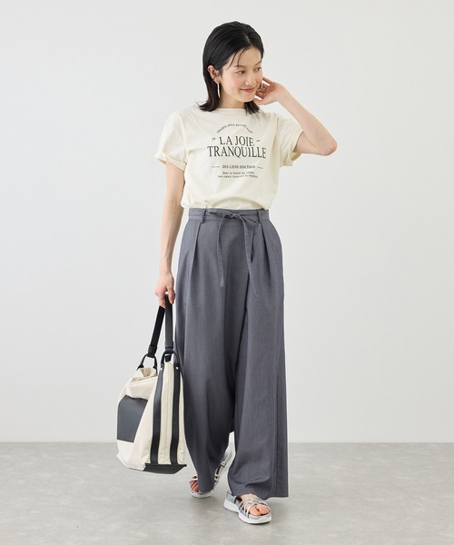 ROPE' PICNIC(ロペピクニック)の「【ちゃんと+かわいい保証】リヨセルシャンブレーラップ風パンツ/UVケア・接触冷感(その他パンツ・レディース・ネイビー/ブルー・S/L/M)」の3枚目の写真