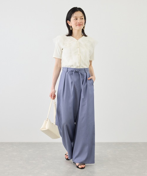 ROPE' PICNIC(ロペピクニック)の「【ちゃんと+かわいい保証】リヨセルシャンブレーラップ風パンツ/UVケア・接触冷感(その他パンツ・レディース・ネイビー/ブルー・S/L/M)」の13枚目の写真