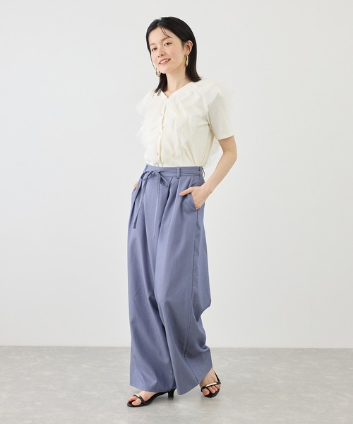 ROPE' PICNIC(ロペピクニック)の「【ちゃんと+かわいい保証】リヨセルシャンブレーラップ風パンツ/UVケア・接触冷感(その他パンツ・レディース・ネイビー/ブルー・S/L/M)」の15枚目の写真