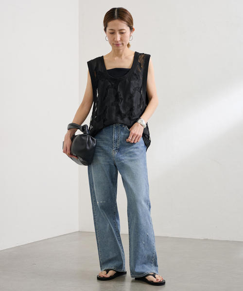 FRAMeWORK(フレームワーク)の「≪追加≫ESTHE OVERSIZED SHEER LACE ベスト(シャツ/ブラウス・レディース・ホワイト/ブラック・FREE)」の10枚目の写真