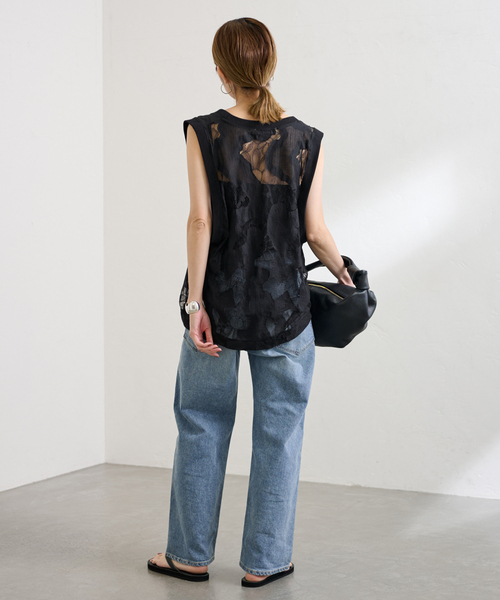FRAMeWORK(フレームワーク)の「≪追加≫ESTHE OVERSIZED SHEER LACE ベスト(シャツ/ブラウス・レディース・ホワイト/ブラック・FREE)」の12枚目の写真