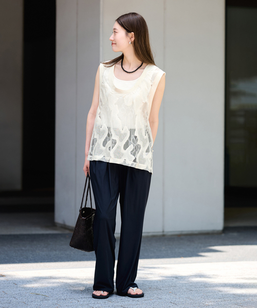 FRAMeWORK(フレームワーク)の「≪追加≫ESTHE OVERSIZED SHEER LACE ベスト(シャツ/ブラウス・レディース・ホワイト/ブラック・FREE)」の21枚目の写真