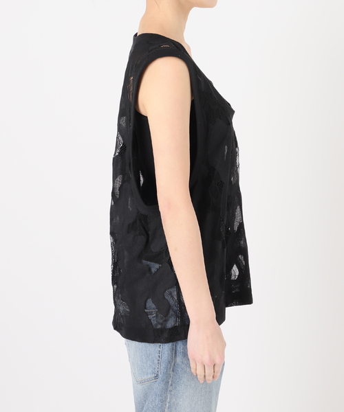 FRAMeWORK(フレームワーク)の「≪追加≫ESTHE OVERSIZED SHEER LACE ベスト(シャツ/ブラウス・レディース・ホワイト/ブラック・FREE)」の3枚目の写真