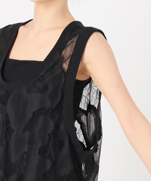 FRAMeWORK(フレームワーク)の「≪追加≫ESTHE OVERSIZED SHEER LACE ベスト(シャツ/ブラウス・レディース・ホワイト/ブラック・FREE)」の4枚目の写真