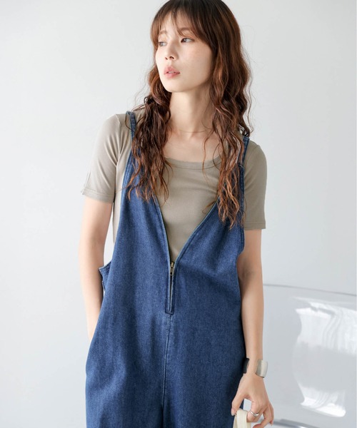 La-gemme(ラジェム)の「シェイプリブTシャツ(Tシャツ/カットソー・レディース・ホワイト/グレー/ブラック/ベージュ・フリー)」の1枚目の写真