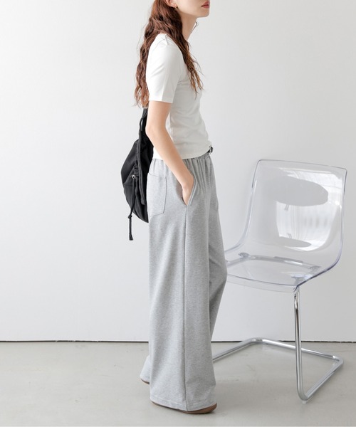 La-gemme(ラジェム)の「シェイプリブTシャツ(Tシャツ/カットソー・レディース・ホワイト/グレー/ブラック/ベージュ・フリー)」の6枚目の写真