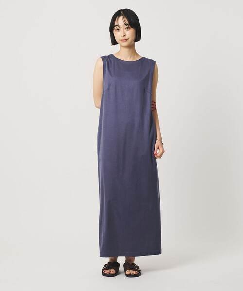 BEAUTY&YOUTH UNITED ARROWS（ビューティーアンドユースユナイテッドアローズ）の「キュプラポリエステル バックオープンワンピース（ワンピース・レディース・オレンジ/ブラック/ネイビー・M/S）」の4枚目の写真