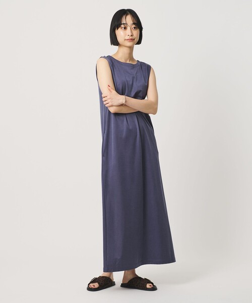 BEAUTY&YOUTH UNITED ARROWS（ビューティーアンドユースユナイテッドアローズ）の「キュプラポリエステル バックオープンワンピース（ワンピース・レディース・オレンジ/ブラック/ネイビー・M/S）」の5枚目の写真