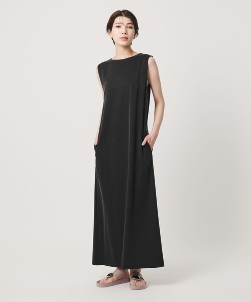 BEAUTY&YOUTH UNITED ARROWS（ビューティーアンドユースユナイテッドアローズ）の「キュプラポリエステル バックオープンワンピース（ワンピース・レディース・オレンジ/ブラック/ネイビー・M/S）」の7枚目の写真