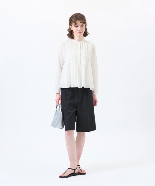 MACKINTOSH PHILOSOPHY(マッキントッシュ フィロソフィー)の「【WEB&一部店舗限定】コットンシルクレースブラウス(シャツ/ブラウス・レディース・オフホワイト/ブラック・38/36)」の3枚目の写真