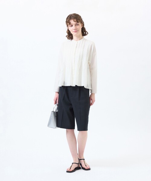 MACKINTOSH PHILOSOPHY(マッキントッシュ フィロソフィー)の「【WEB&一部店舗限定】コットンシルクレースブラウス(シャツ/ブラウス・レディース・オフホワイト/ブラック・38/36)」の4枚目の写真