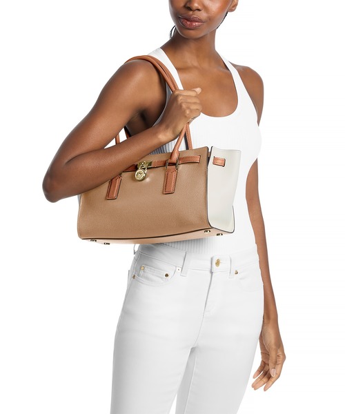 MICHAEL KORS（マイケルコース）の「HAMILTON MODERNE カラーブロック レザー サッチェル スモール（ショルダーバッグ・レディース・ベージュ系その他・FREE）」の2枚目の写真