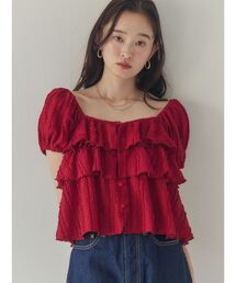 LAGUNAMOON | ティアードパフスリーブトップス 【半袖】【夏服】(シャツ/ブラウス)