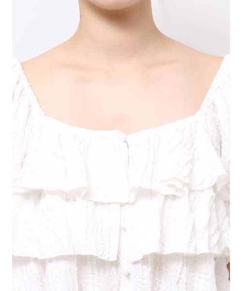 LAGUNAMOON(ラグナムーン)の「ティアードパフスリーブトップス 【半袖】【夏服】(シャツ/ブラウス・レディース・ホワイト/レッド/ブラック・FREE)」の17枚目の写真