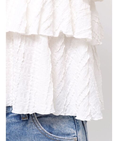LAGUNAMOON(ラグナムーン)の「ティアードパフスリーブトップス 【半袖】【夏服】(シャツ/ブラウス・レディース・ホワイト/レッド/ブラック・FREE)」の19枚目の写真