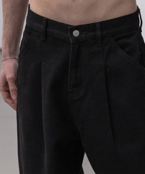 DECOROSO（デコローゾ）の「ウォッシュドコットンワンタックワイドパンツ[ブラック]（その他パンツ・メンズ・その他・MEDIUM/LARGE/X-LARGE）」の6枚目の写真