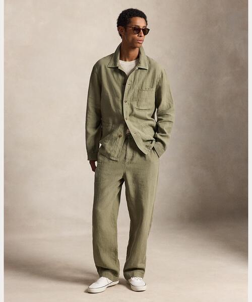 POLO RALPH LAUREN(ポロ ラルフ ローレン)の「リネン ユーティリティ ジャケット(カバーオール・メンズ・グリーン・S/M/L/XL/XS/XXL)」の3枚目の写真
