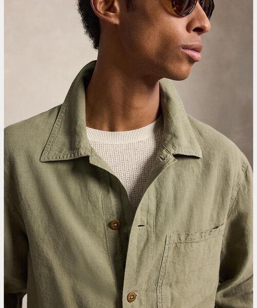 POLO RALPH LAUREN(ポロ ラルフ ローレン)の「リネン ユーティリティ ジャケット(カバーオール・メンズ・グリーン・S/M/L/XL/XS/XXL)」の5枚目の写真