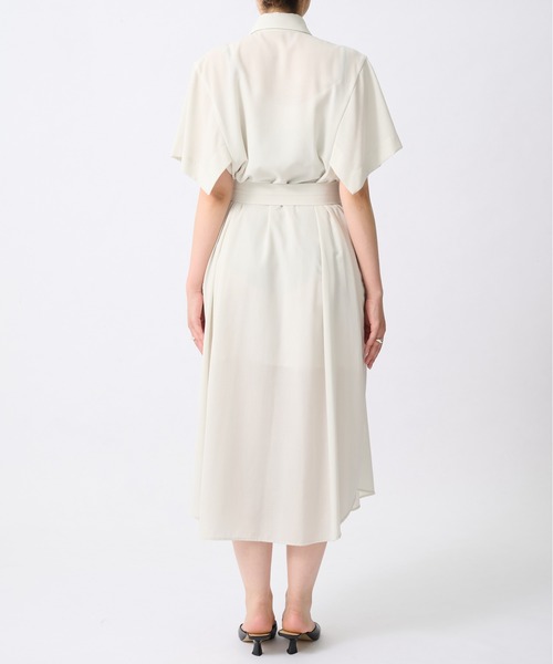 UJOH（ウジョー）の「【UJOH/ウジョー】Square Sleeve Dress/スクエアスリーブドレス（シャツワンピース・レディース・ホワイト/オレンジ・2）」の8枚目の写真
