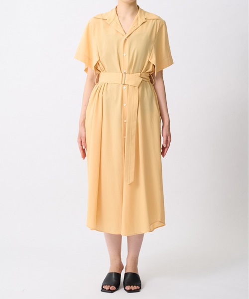 UJOH（ウジョー）の「【UJOH/ウジョー】Square Sleeve Dress/スクエアスリーブドレス（シャツワンピース・レディース・ホワイト/オレンジ・2）」の19枚目の写真