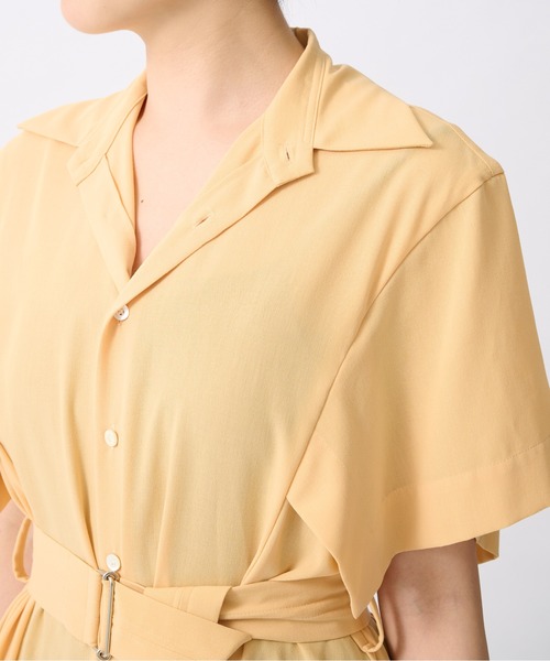 UJOH（ウジョー）の「【UJOH/ウジョー】Square Sleeve Dress/スクエアスリーブドレス（シャツワンピース・レディース・ホワイト/オレンジ・2）」の16枚目の写真