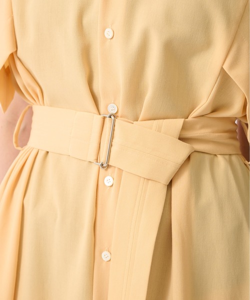 UJOH（ウジョー）の「【UJOH/ウジョー】Square Sleeve Dress/スクエアスリーブドレス（シャツワンピース・レディース・ホワイト/オレンジ・2）」の14枚目の写真