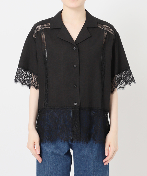B.C STOCK(ベーセーストック)の「手洗い可 / レース接ぎシャツ(シャツ/ブラウス・レディース・ベージュ/ブラック・FREE)」の19枚目の写真