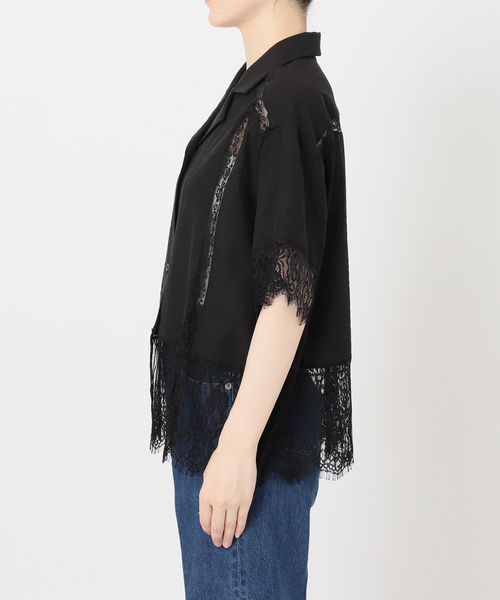 B.C STOCK(ベーセーストック)の「手洗い可 / レース接ぎシャツ(シャツ/ブラウス・レディース・ベージュ/ブラック・FREE)」の20枚目の写真