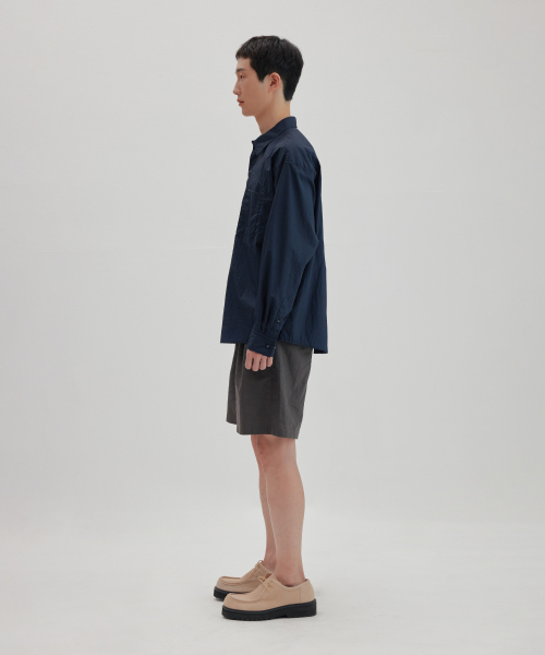 NONBLANK(ノンブランク)の「ワイドフィットリネンハーフパンツ_DARK GREY(その他パンツ・レディース・その他・X-LARGE/LARGE/MEDIUM/SMALL)」の3枚目の写真