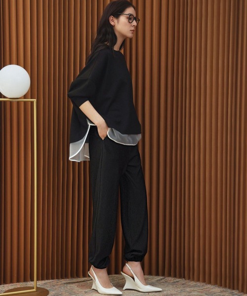 ELFRANK（エルフランク）の「【2026AW】【S～Lサイズ展開】リブイージージョガーパンツ【洗える】《着用動画あり》（その他パンツ・レディース・ネイビー/オフホワイト/ブラック・S/M/L）」の16枚目の写真