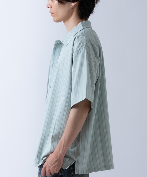 Crownor(クラウノアー)の「ストライプ 半袖シャツ(シャツ/ブラウス・メンズ・チャコール/グリーン/ブルー・MEDIUM/LARGE)」の16枚目の写真