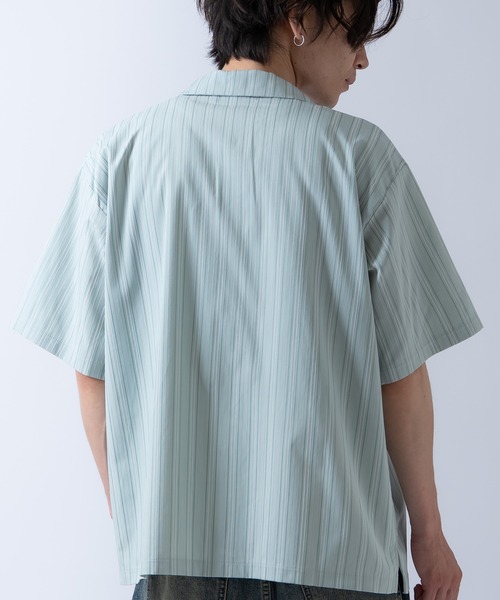Crownor(クラウノアー)の「ストライプ 半袖シャツ(シャツ/ブラウス・メンズ・チャコール/グリーン/ブルー・MEDIUM/LARGE)」の17枚目の写真
