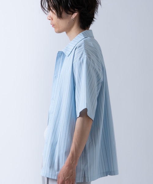 Crownor(クラウノアー)の「ストライプ 半袖シャツ(シャツ/ブラウス・メンズ・チャコール/グリーン/ブルー・MEDIUM/LARGE)」の10枚目の写真