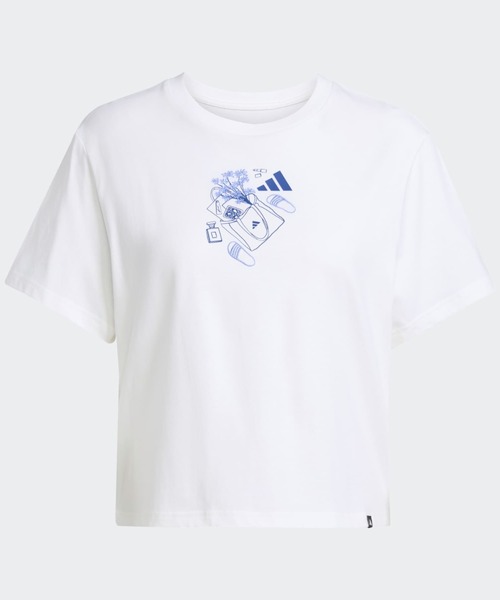 adidas(アディダス)の「ミニグラフィックTシャツ / アディダス adidas(Tシャツ/カットソー・レディース・ホワイト・XX-LARGE/LARGE/X-SMALL/X-LARGE/MEDIUM/SMALL)」の4枚目の写真