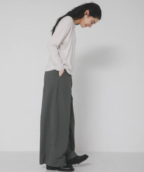 EKAL（エカル）の「綿カシミヤレイヤードTシャツ（Tシャツ/カットソー・レディース・グレー/ライトグレー/チャコールグレー・ONE）」の21枚目の写真