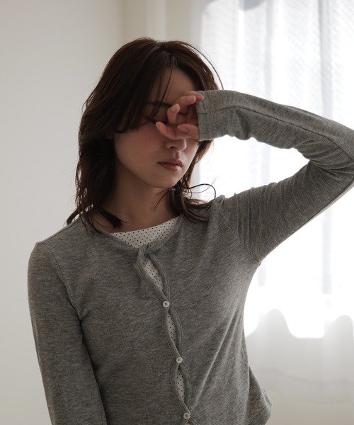 LYORI(リオリ)の「レイヤードリブカットソートップス(Tシャツ/カットソー・レディース・グレー/PINK・FREE)」の14枚目の写真