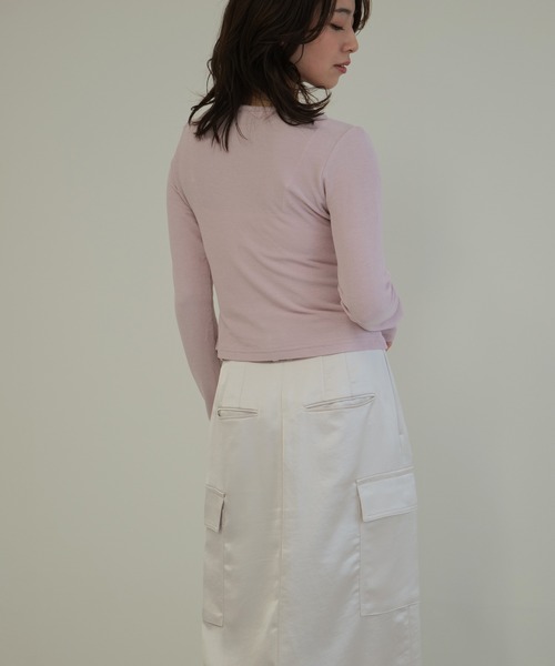 LYORI(リオリ)の「レイヤードリブカットソートップス(Tシャツ/カットソー・レディース・グレー/PINK・FREE)」の8枚目の写真