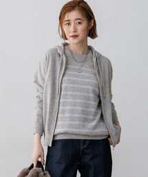 23区 L（ニジュウサンクオオキイサイズ）の「ピュアカシミヤ ニット パーカー（パーカー）」