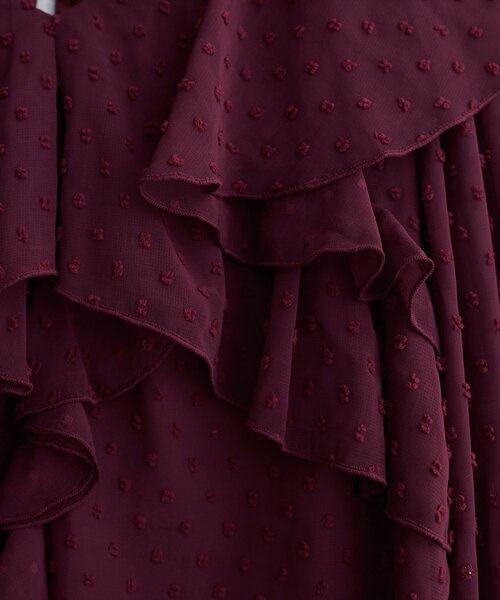 natural couture(ナチュラルクチュール)の「ラッフルフリルドットブラウス(シャツ/ブラウス・レディース・オフホワイト/ボルドー/ブラック/サックスブルー・FREE)」の13枚目の写真