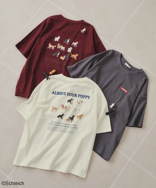 Green Parks(グリーンパークス)の「シュライヒコラボロゴTシャツ(Tシャツ/カットソー・レディース・チャコールグレー/ブラウン/オフホワイト・FREE)」の4枚目の写真