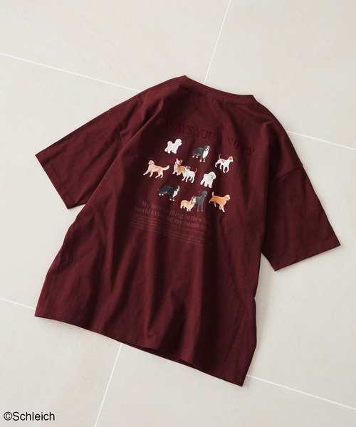 Green Parks(グリーンパークス)の「シュライヒコラボロゴTシャツ(Tシャツ/カットソー・レディース・チャコールグレー/ブラウン/オフホワイト・FREE)」の3枚目の写真