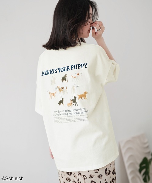 Green Parks(グリーンパークス)の「シュライヒコラボロゴTシャツ(Tシャツ/カットソー・レディース・チャコールグレー/ブラウン/オフホワイト・FREE)」の2枚目の写真