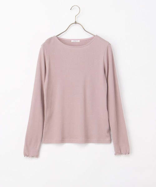 Honeys（ハニーズ）の「メロー使いＴシャツ（Tシャツ/カットソー・レディース・スミクロ/ピンク/オフホワイト/グレイッシュベージュ/ブラック・L/LL/M/S）」の9枚目の写真